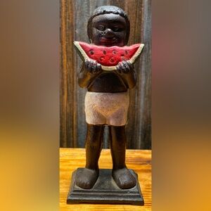 VINTAGE BLACK AMERICANA CAST IRON BANK